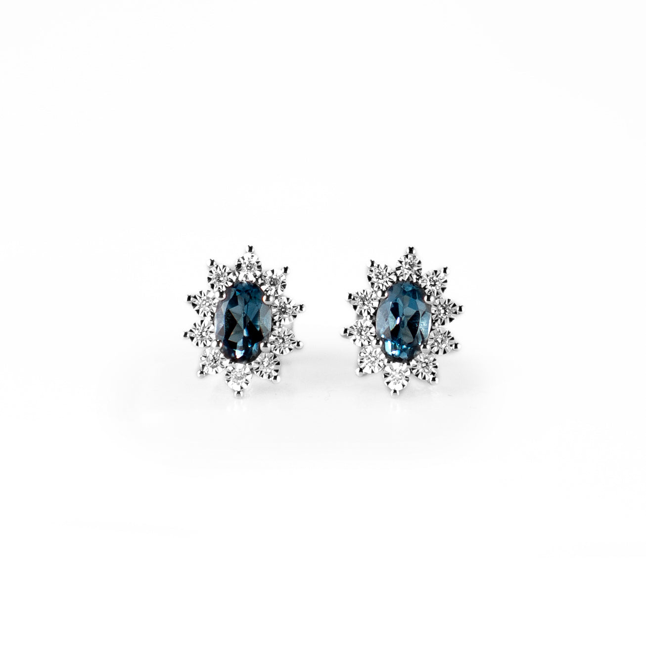 BLUE TOPAZ DIAMOND EARRINGS