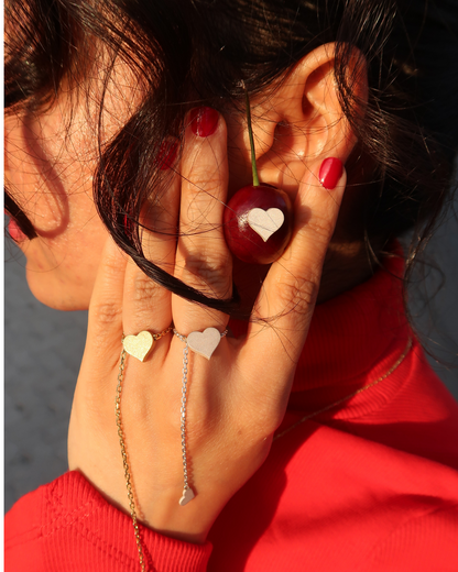 Love Stud Earrings, Silver