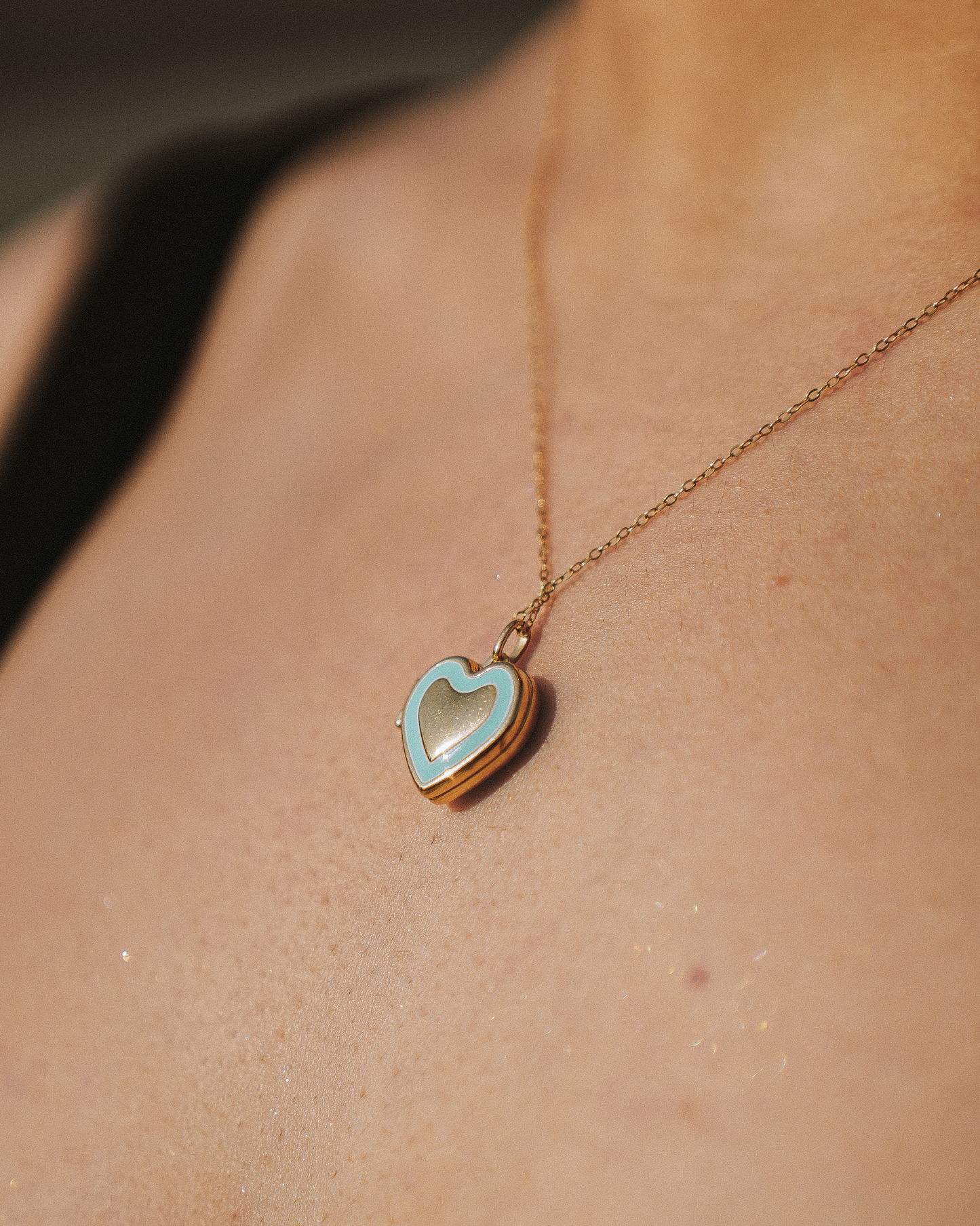 BLUE HEART LOCKET PENDANT