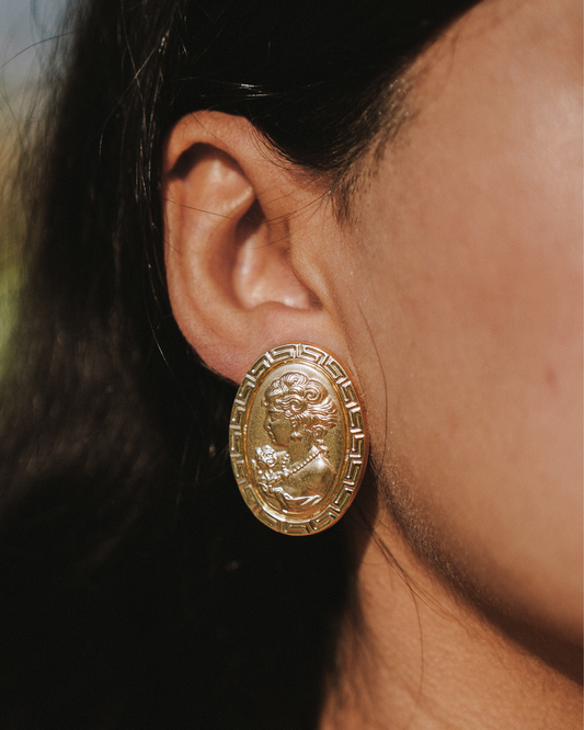 VICTORIAN COIN OVAL EARRINGS