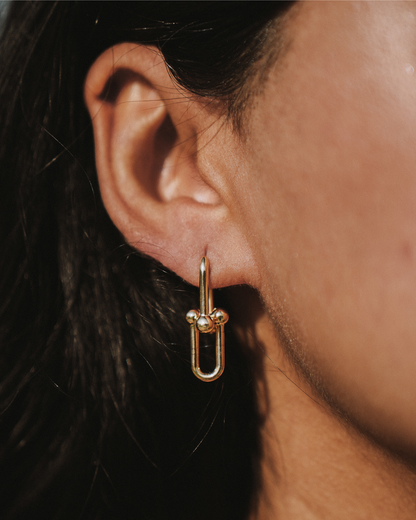 MINIMAL DOUBLE LINK EARRINGS