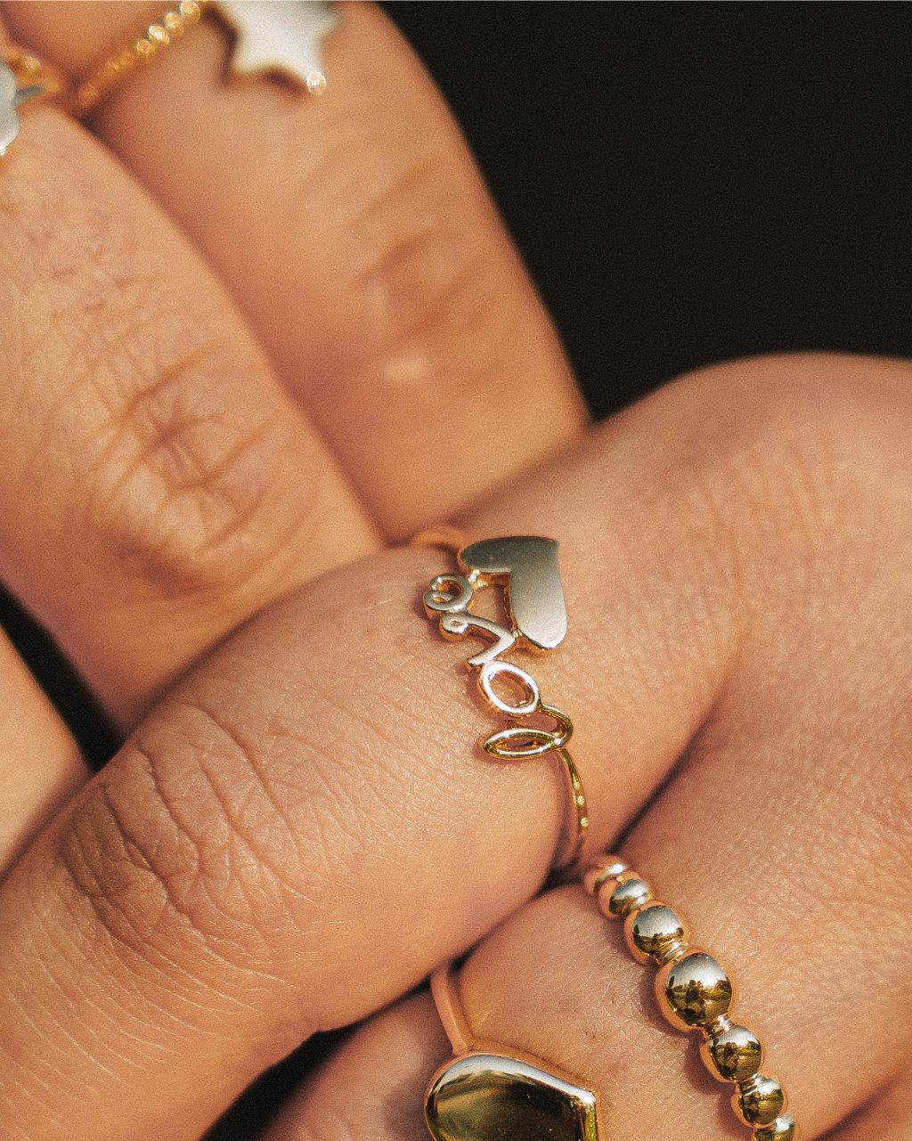 LOVE + HEART RING