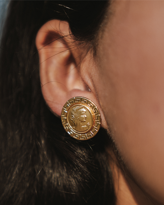 VICTORIAN COIN ROUND EARRINGS