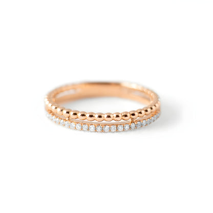 BEAD + DIAMOND STACK RING