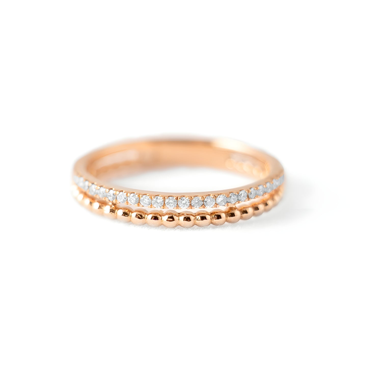 BEAD + DIAMOND STACK RING