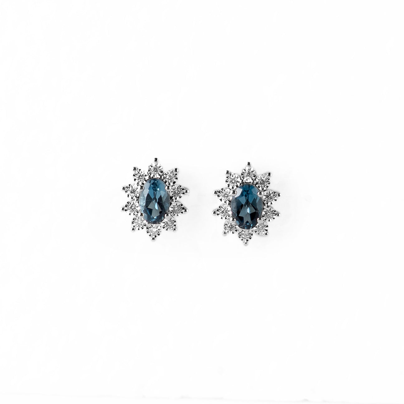 BLUE TOPAZ DIAMOND EARRINGS