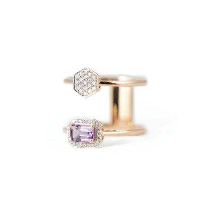 AMETHYST DOUBLE STACK RING