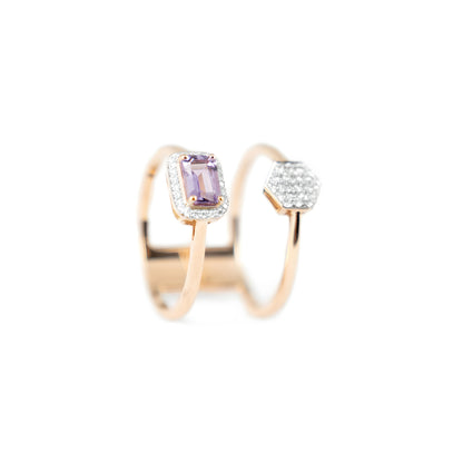 AMETHYST DOUBLE STACK RING