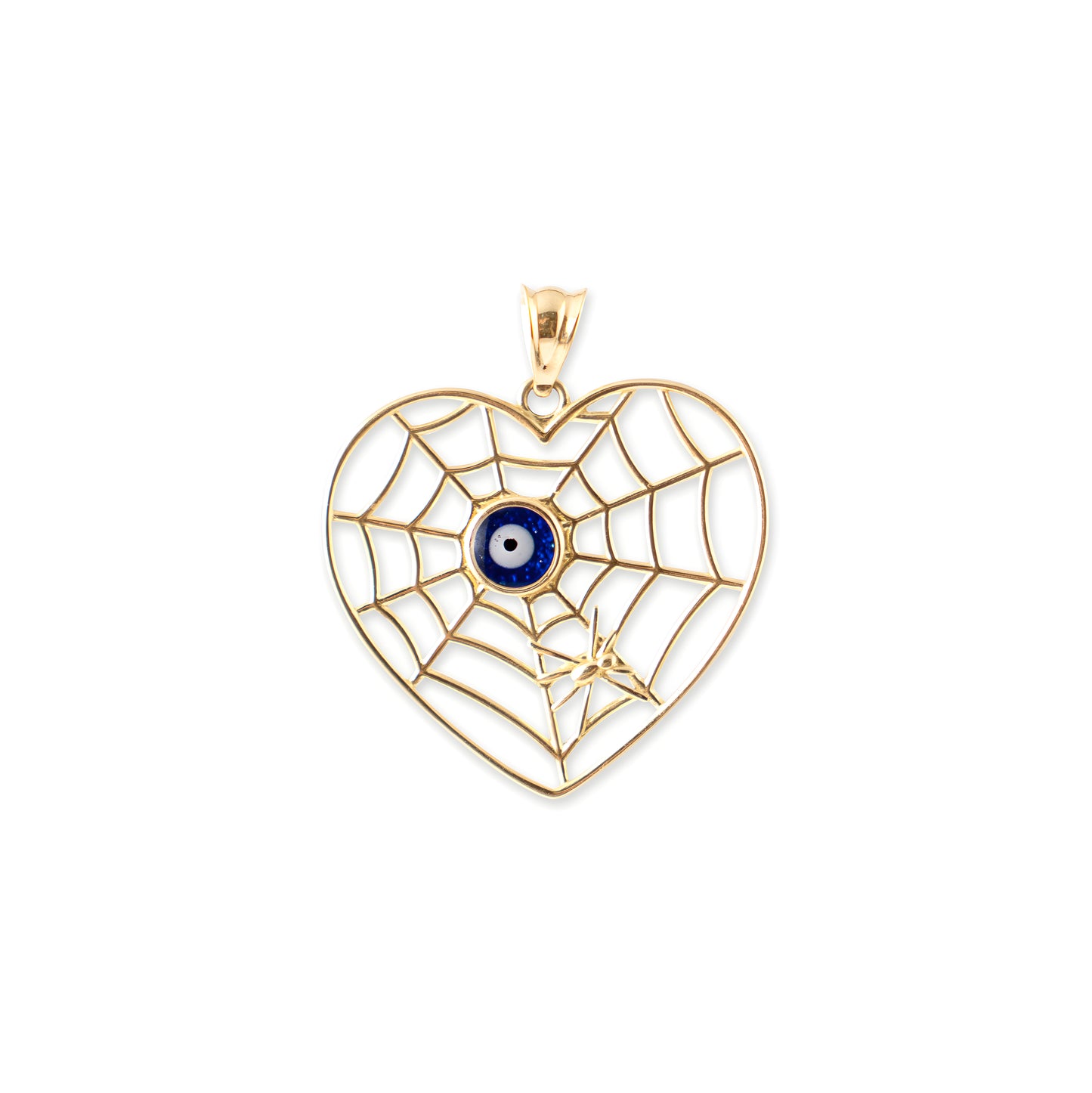 WEB HEART BLUE EYE PENDANT