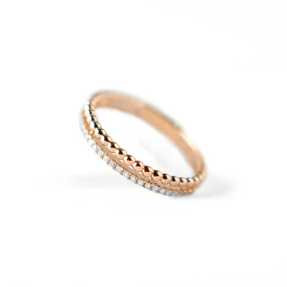 BEAD + DIAMOND STACK RING